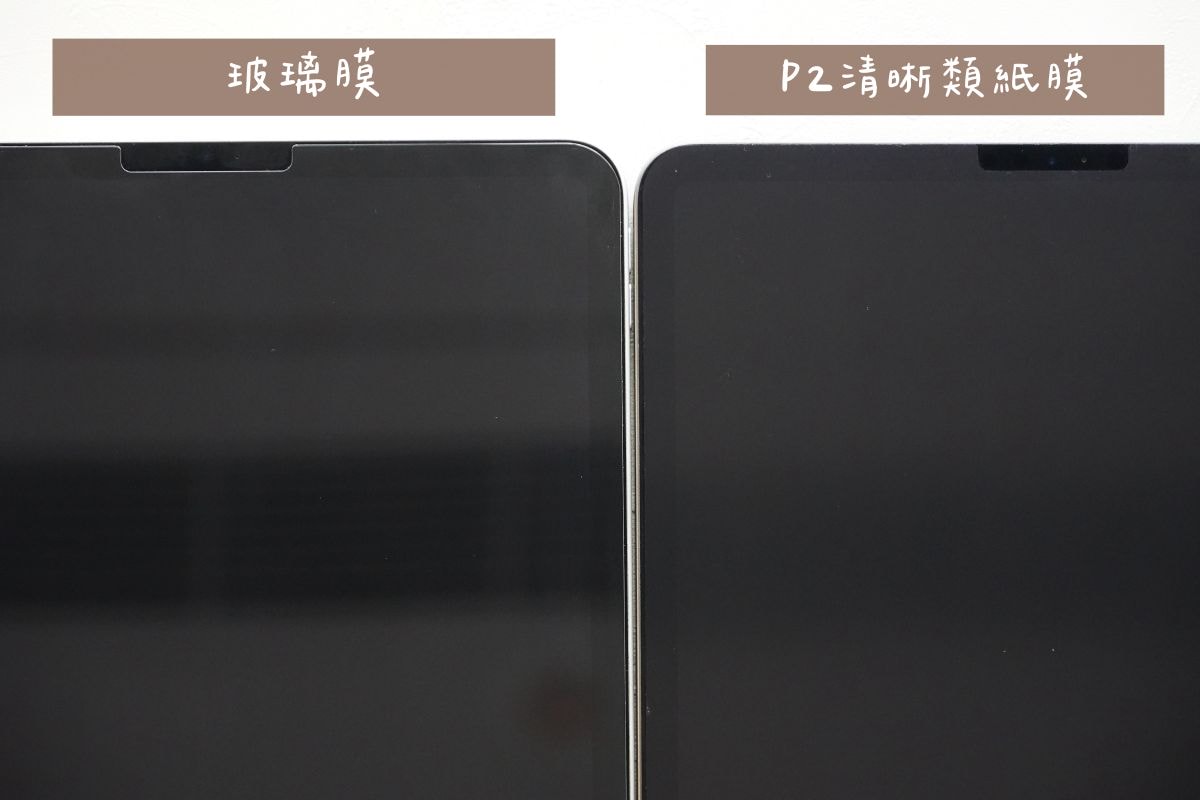 JEHD P2類紙膜貼上iPad後的螢幕效果